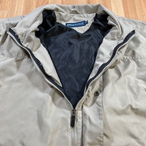 PGA TOUR Windbreaker (Men’s Size M) • Water Repellant • Beige • Jacket • EUC - Picture 3 of 6